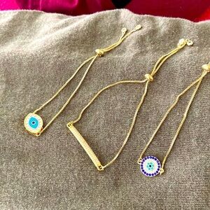 3 bracelets with rhinestones